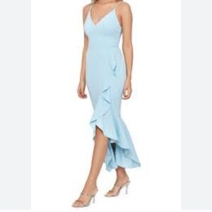 Xscape Spaghetti Aqua Strap Scuba Gown....Size 6
